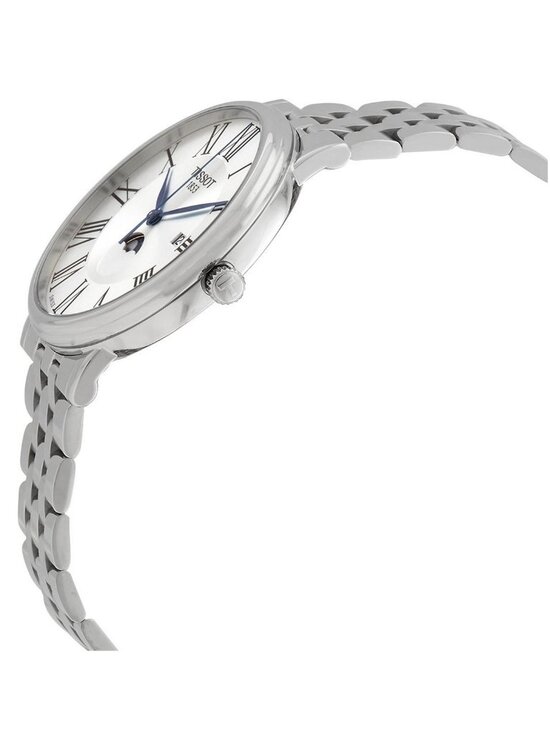 NWT Tissot Carson Moon Phase Quartz Silver Dial Men\'s Watch